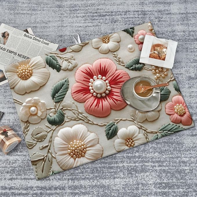 Floral Embroidered Pearl Beaded