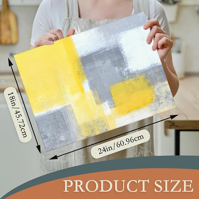 Grey Yellow Abstract Art