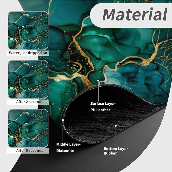 Abstract Emerald Gold Marble