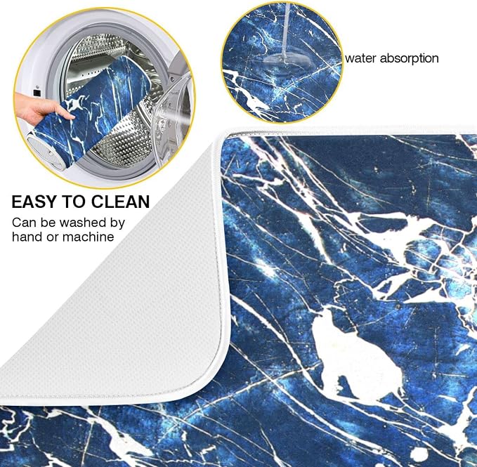 Marble Black Navy Blue