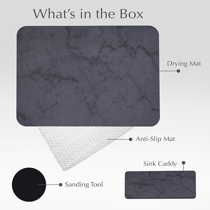 Dark Gray/Black Marble Finish