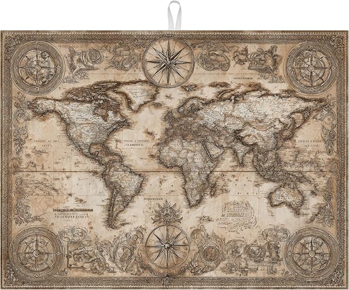 Vintage Nautical World Map