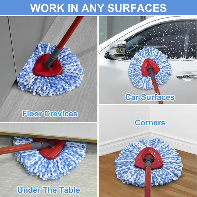 2 Blue Heads + 1 Set Mop Handle + 1 Base + 2 Brush