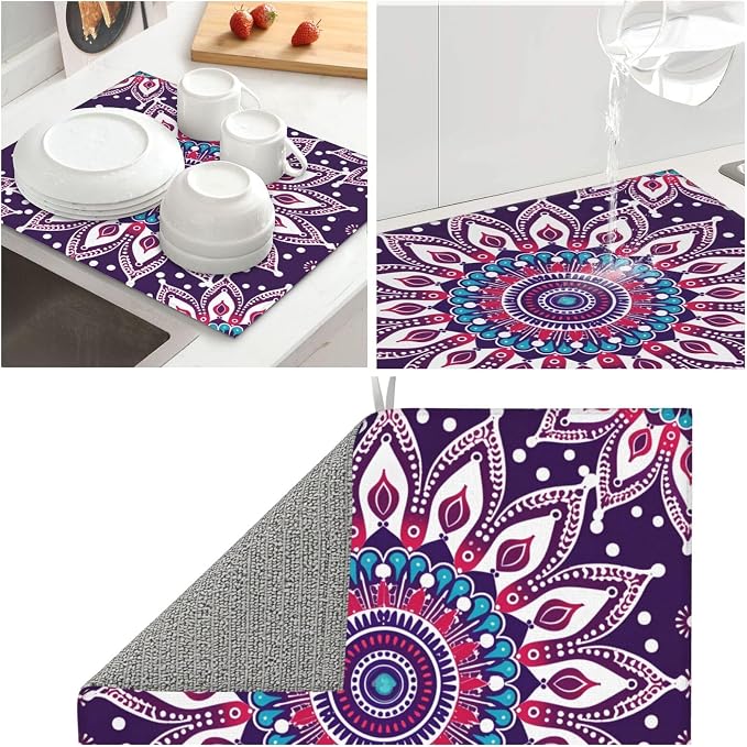 Purple Mandala Boho Floral
