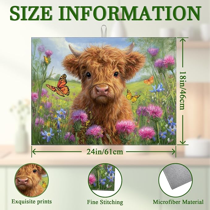 Spring Highland Cow Floral
