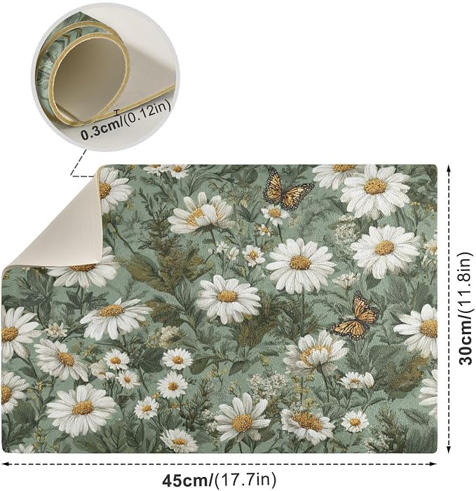 Summer Daisy Butterfly Green