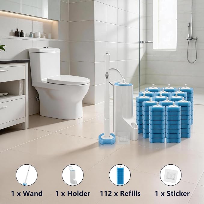1 Pack White Toilet Brush Set