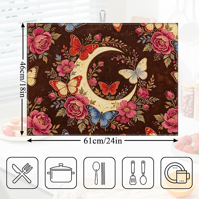 Vintage Butterfly Moon Flower