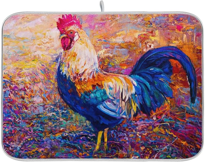 Colorful Rooster Oil Painting