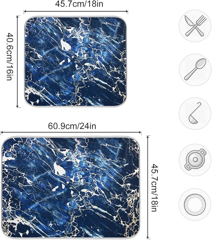 Marble Black Navy Blue