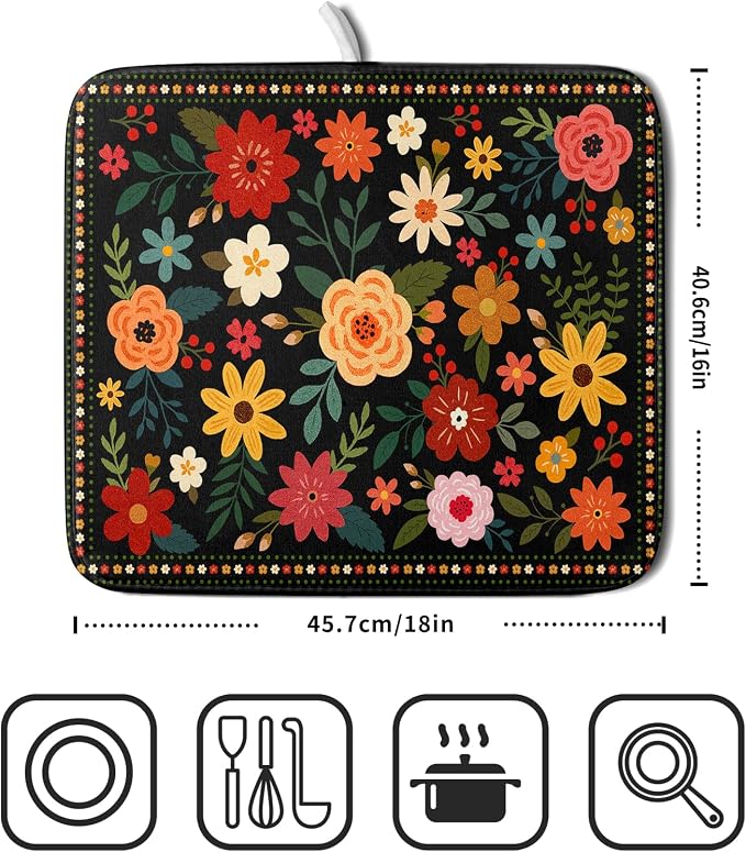 Black Boho Floral