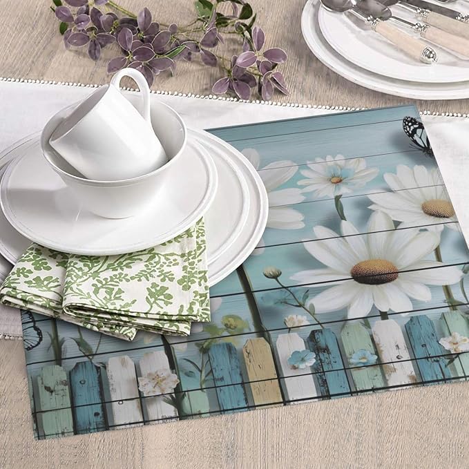 Daisy Flowers On Teal