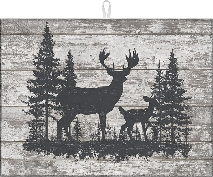 Pine Tree Deer Wood Grain