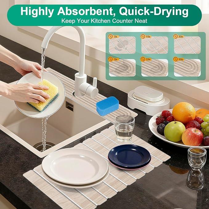 Dish Drying Mat-Wood Grain