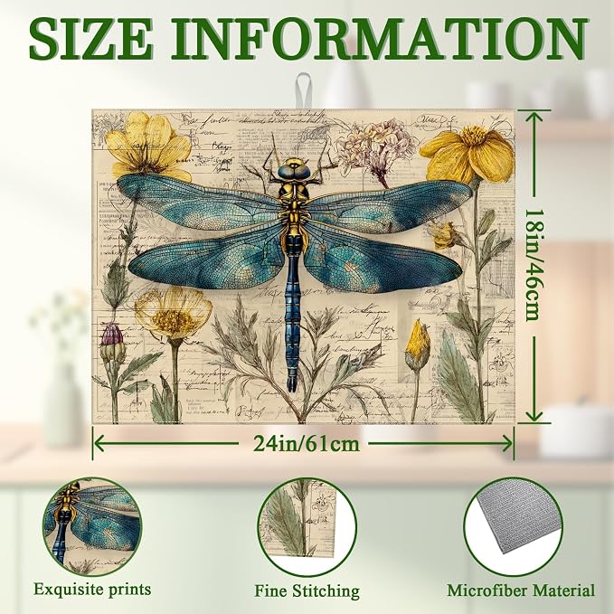 Vintage Dragonfly Floral