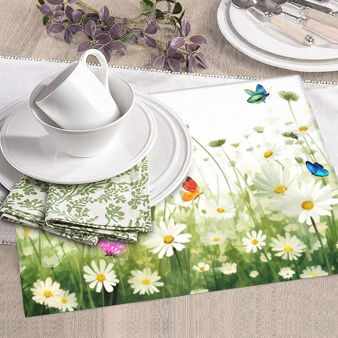 Vintage Watercolor Daisy Butterfly