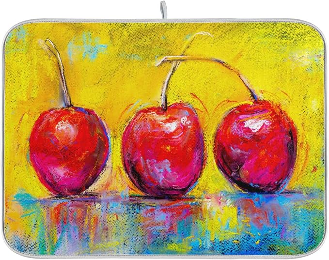 19 Red apple yellow background