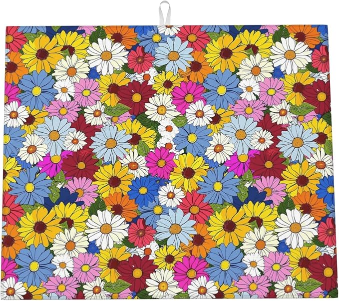 Pink Blue Yellow Daisy Flowers