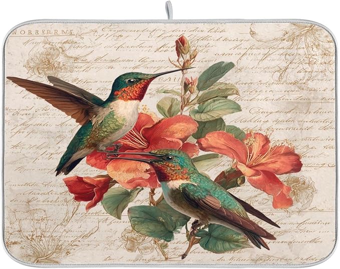 Hummingbird and Red Flowers