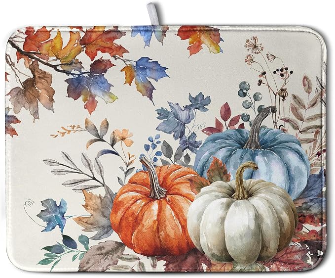 Fall Blue Orange Pumpkin
