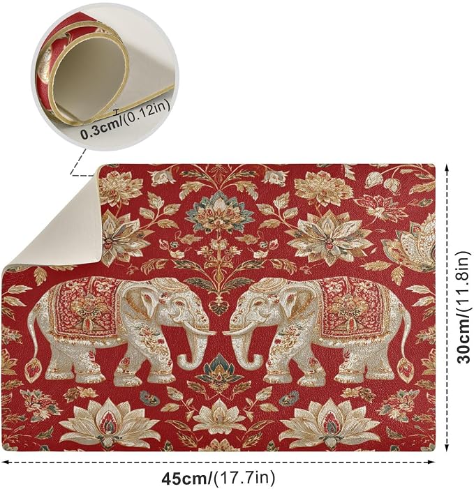 Red Retro Elephant Flowers
