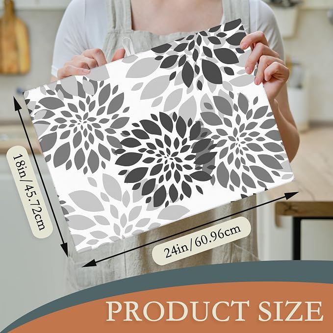 Black White Dahlia Geometric