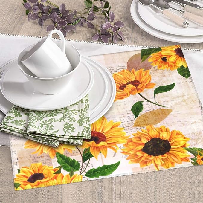 Retro Postcard And Sunflowers