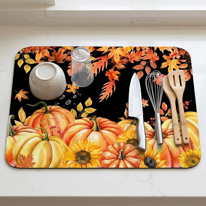 fall pumpkins-black