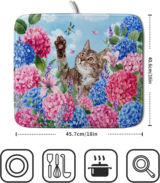 Colorful Hydrangea Cat