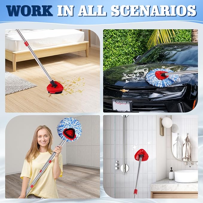 6 Blue Mop Heads+2 Brush+1 Base