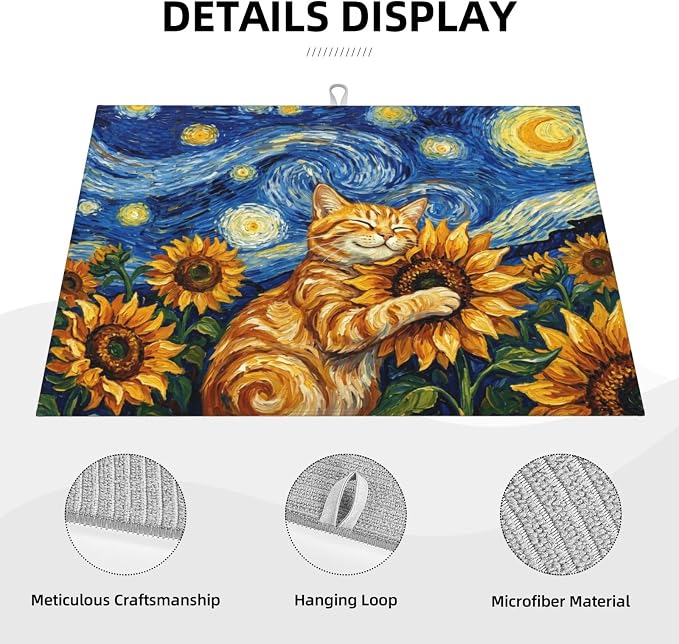 Starry Night Cat Sunflower