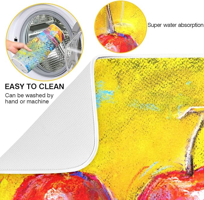 19 Red apple yellow background