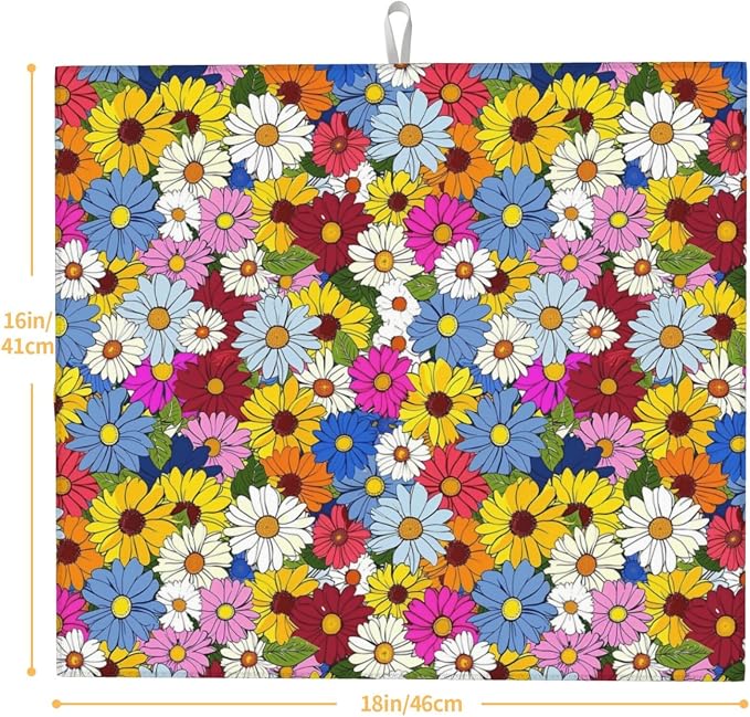 Pink Blue Yellow Daisy Flowers