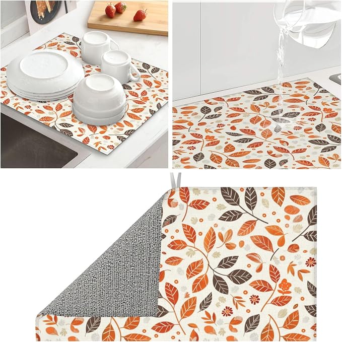 Autumn Dark Brown Orange Leaf