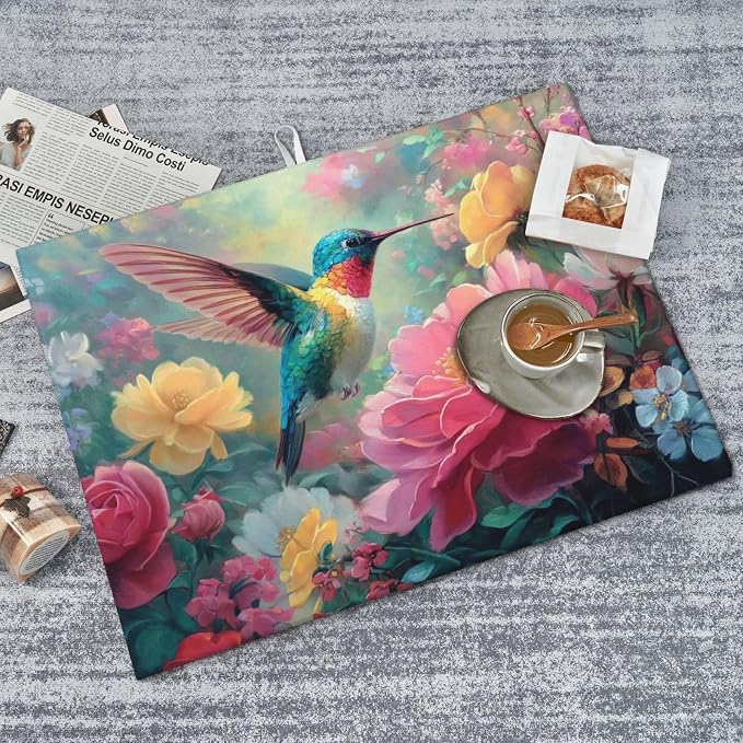 Colorful Hummingbirds Floral