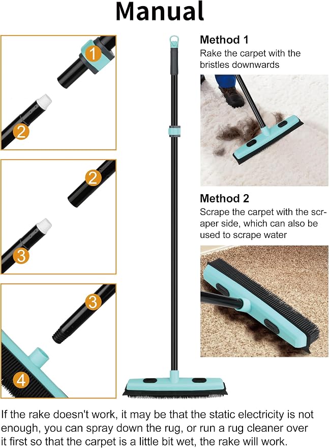 Elegant Blue Rubber Broom