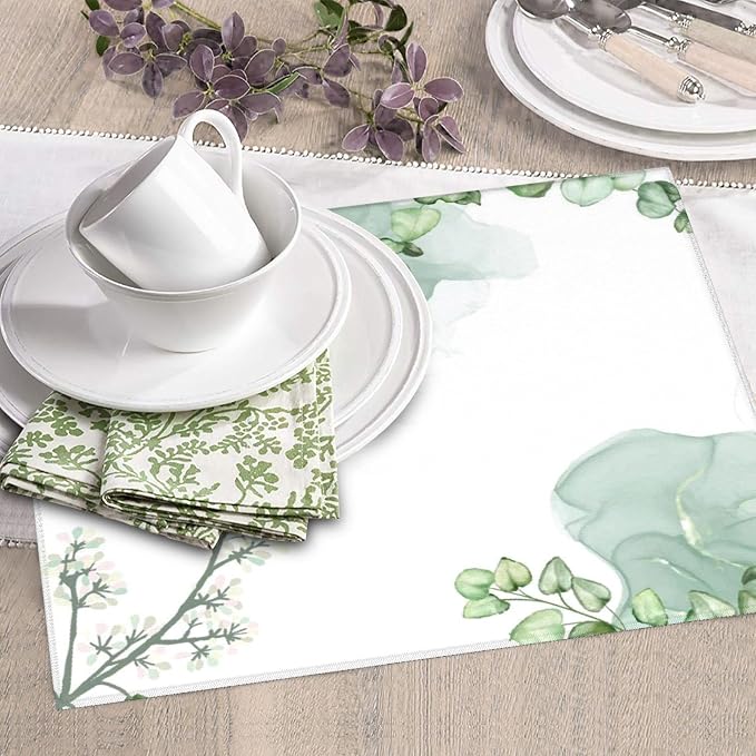 Watercolor Green Leaf Floral