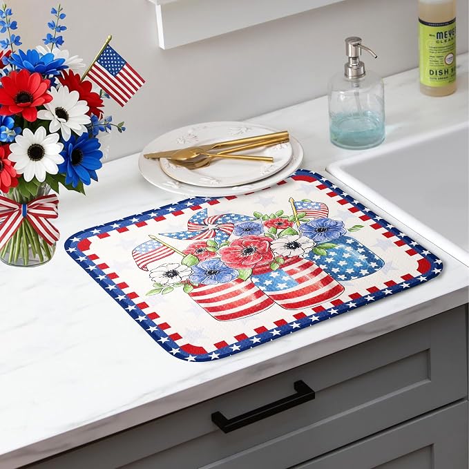 Red and Blue Floral
