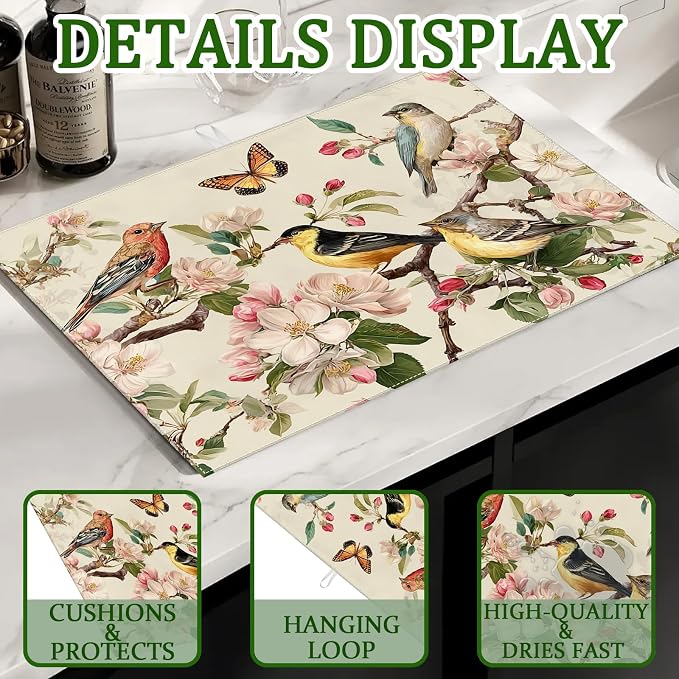 Vintage Birds Floral Branches