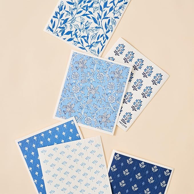 Heritage Florals Blue - 6 Pack