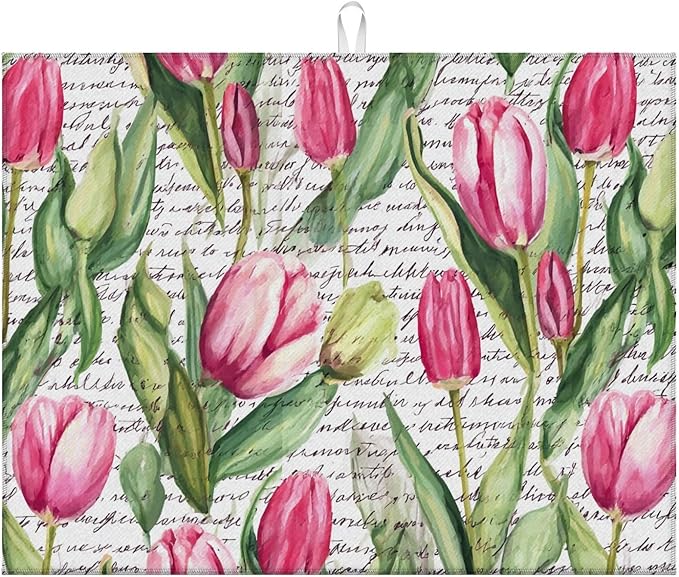 Pink Tulip Flowers Text