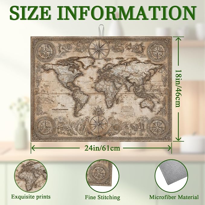 Vintage Nautical World Map