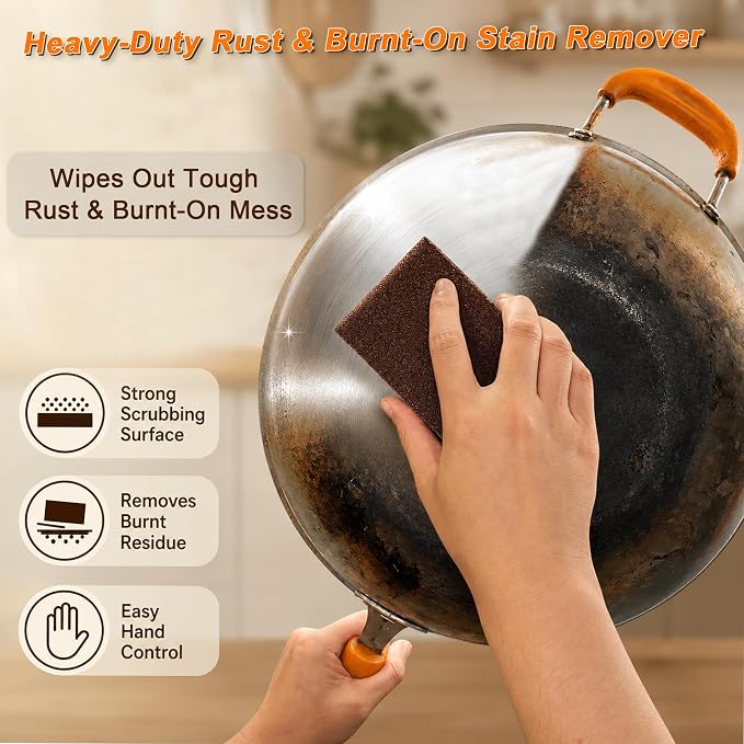 Brown-12pcs Sponge + 2 Handles