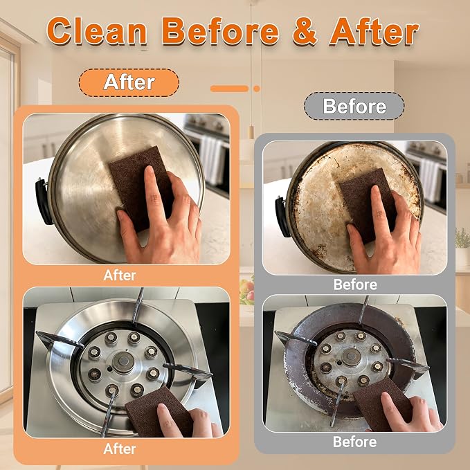 Brown-8pcs Sponge + 2 Handles
