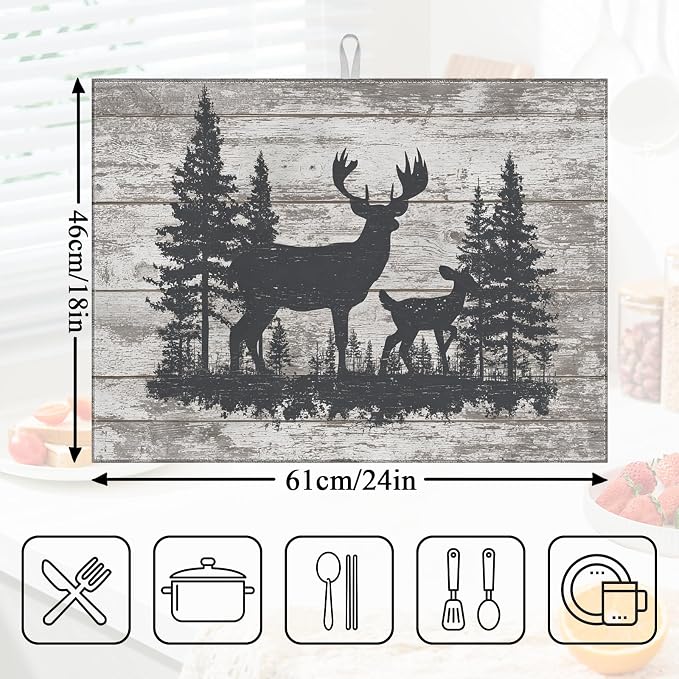 Pine Tree Deer Wood Grain