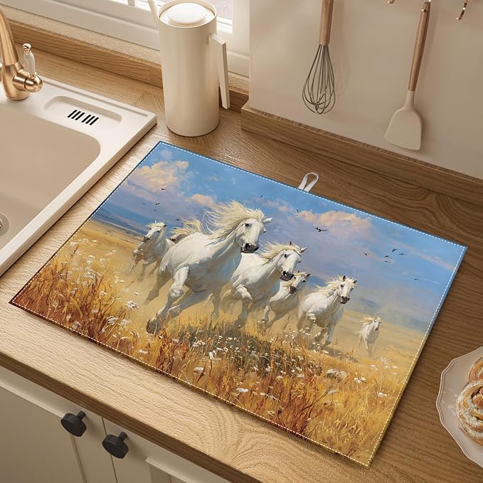 White Running Horses