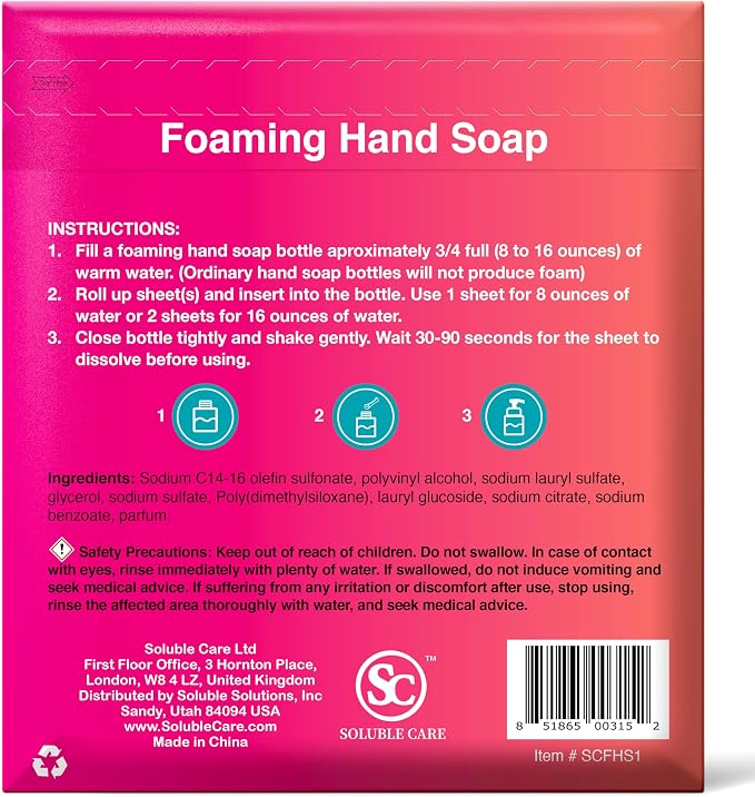 Foaming Hand Soap Sheets