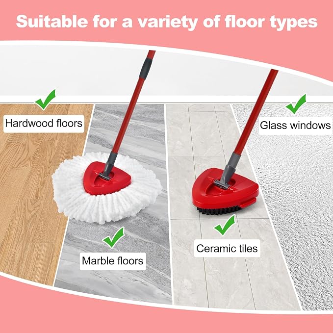 3 White Mop Heads + 1 Set Mop Handle ( 1 Tank )
