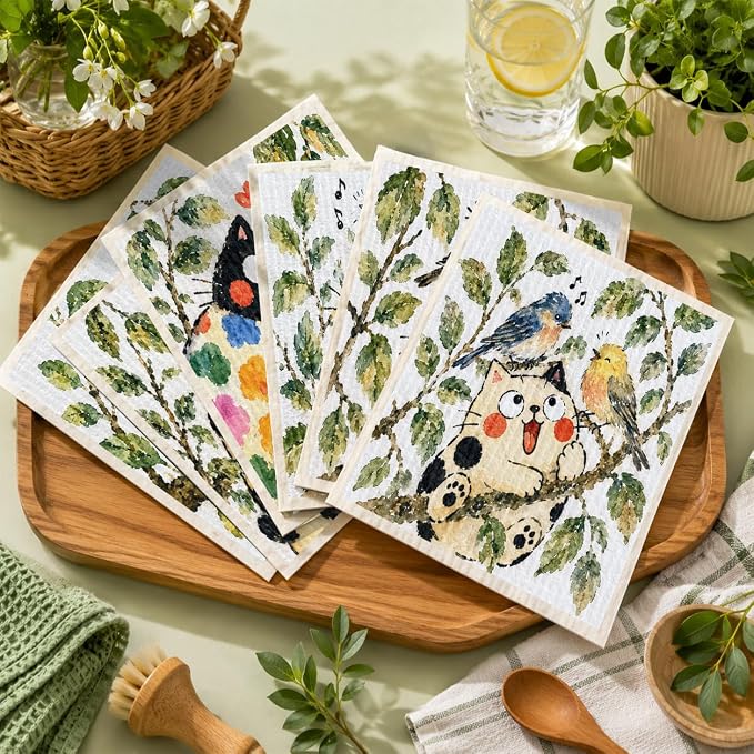 Cat Bird Floral