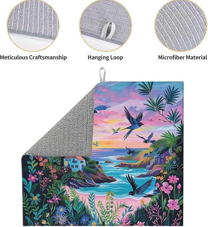 Coastal Bird Flower Field